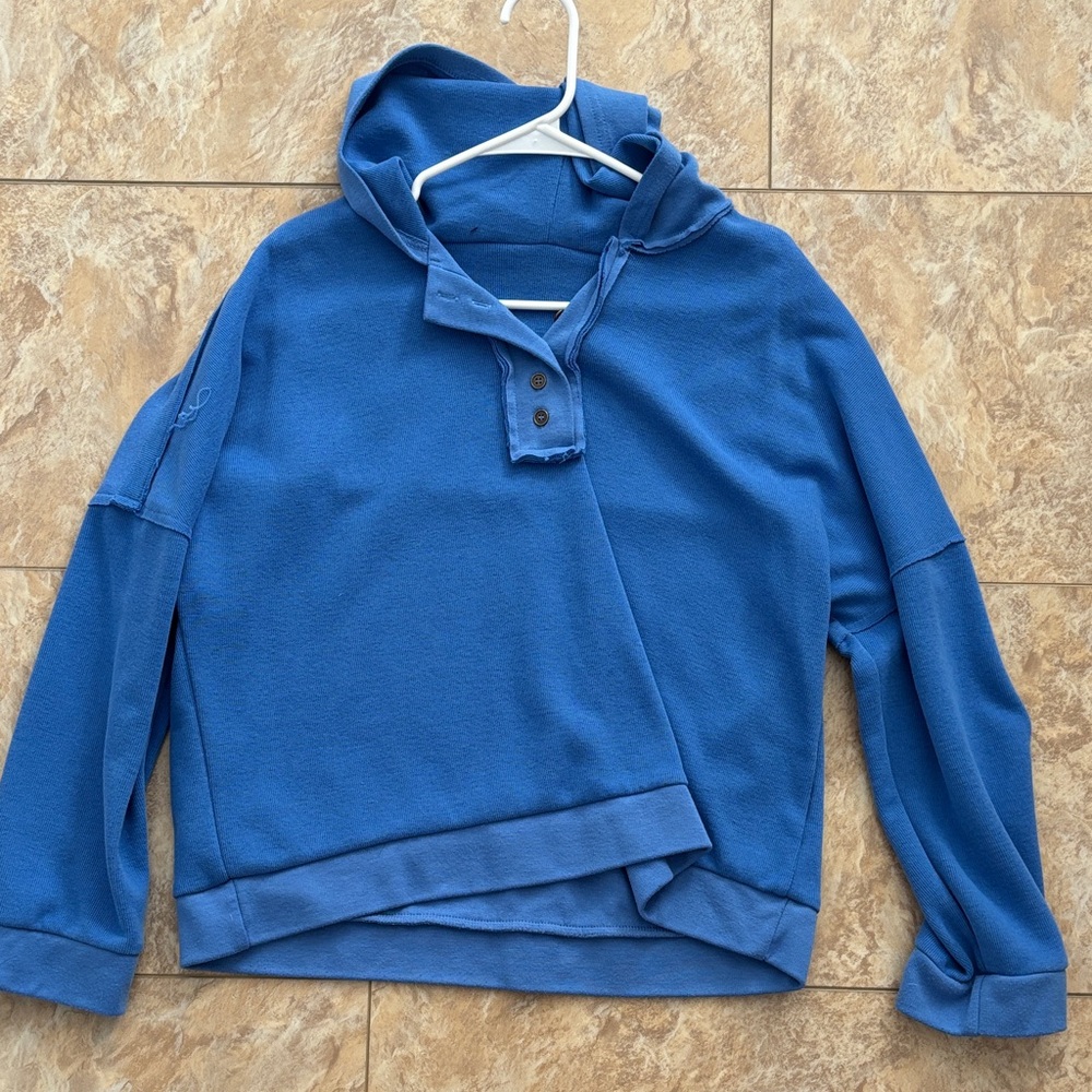 Blue Hooded Pullover